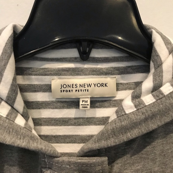 Jones New York Sport Petite Grey Heath Hoodie - Picture 2 of 6